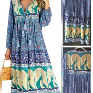 Amazon viral "nightgown dress" By R. VIVIMOS, Bohemian Midi Dress, Peacocks